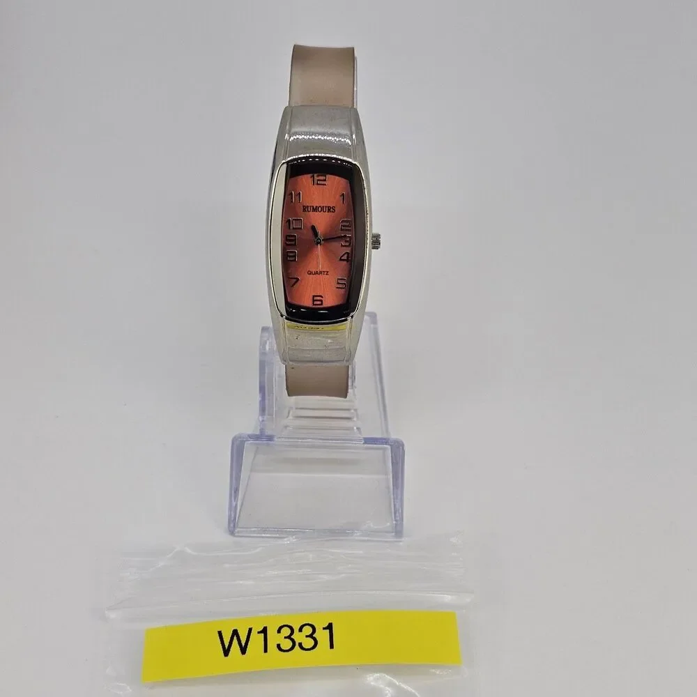 Rumours Women's Watch 22MM Pink Orange Dial Clear‎ Plastic Bands New Battery